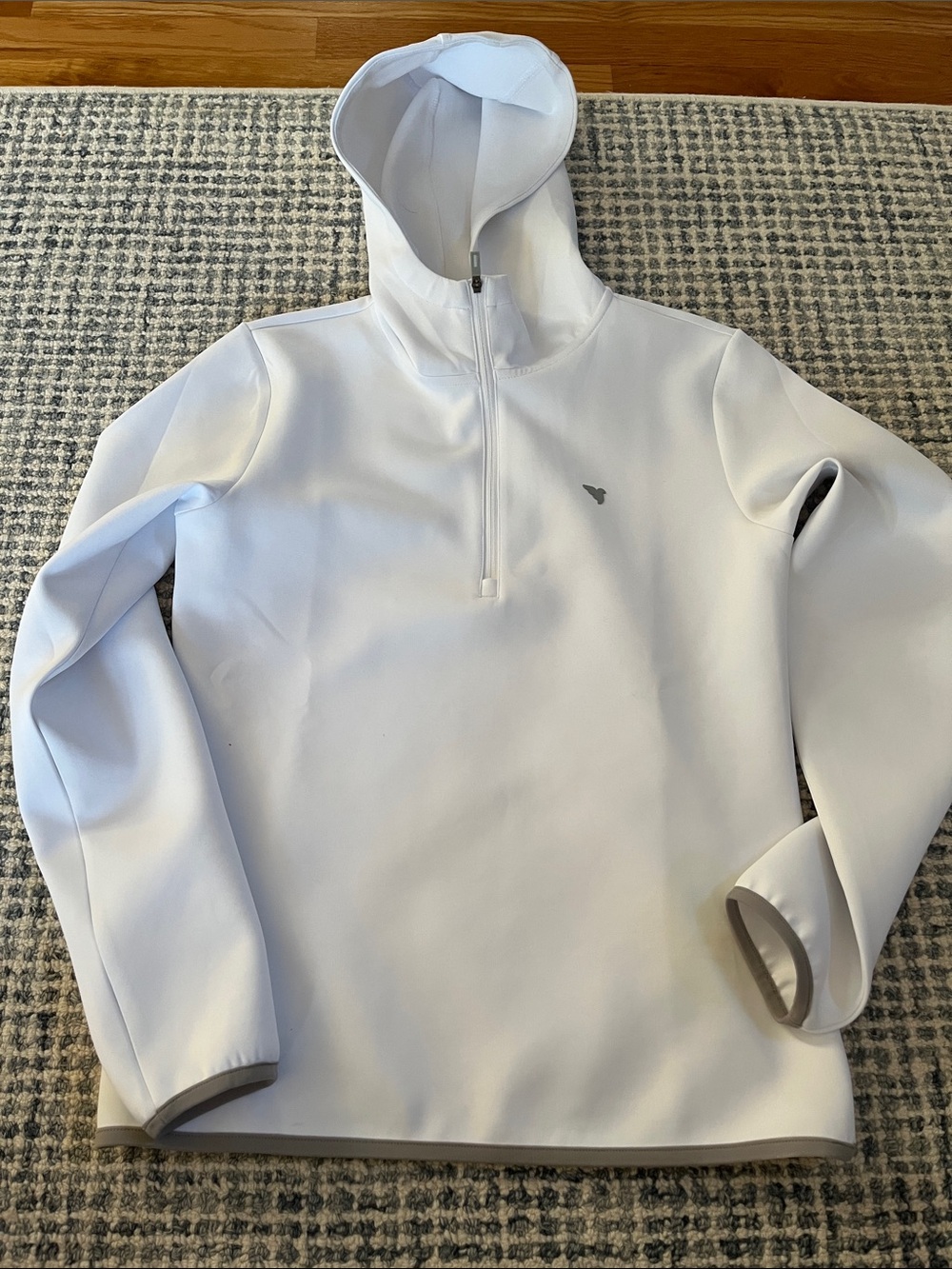 Macade Golf White Quarter-Zip Hooded Pullover Sweater